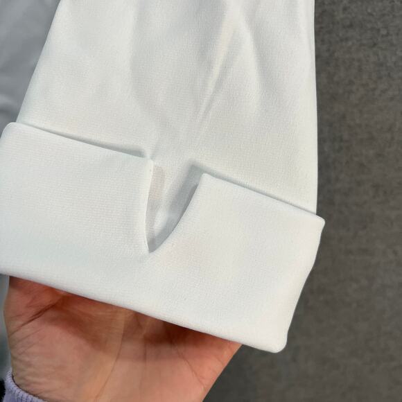 GRAVER Susan Graver LK Fusion 3/4 Sly Cutaway Hem Blazer White Size Medium - Picture 9 of 11